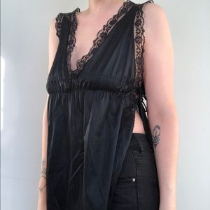 Black Silky Lingerie Style Layer